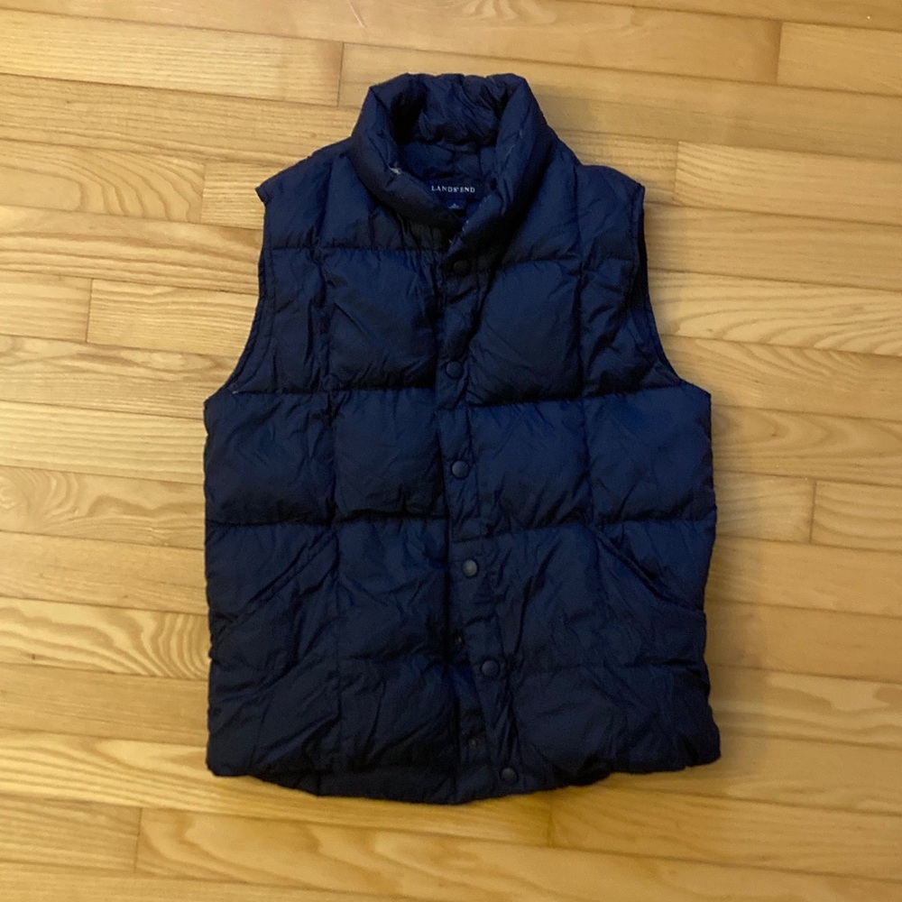 Lands' End Navy Puffer Vest